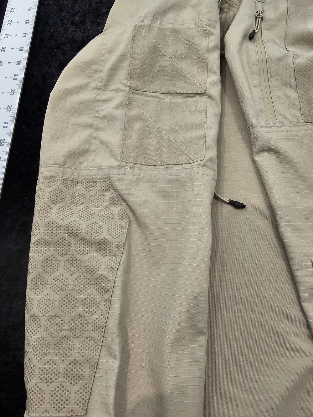 Tactical Beige Utility Jacket Sleeve Detail